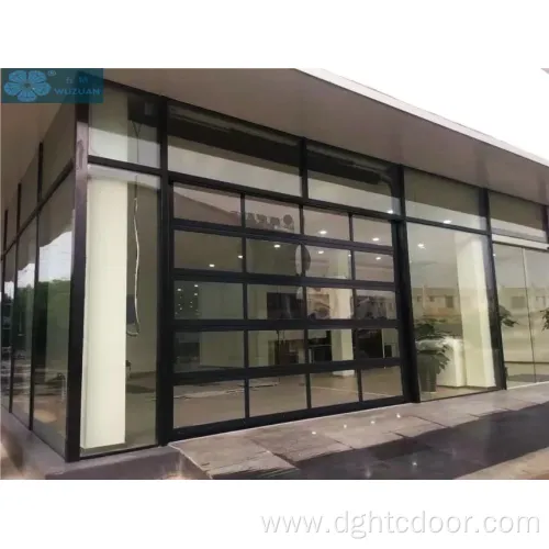 Automatic Aluminum Tempered Glass Sectional Garage Doors